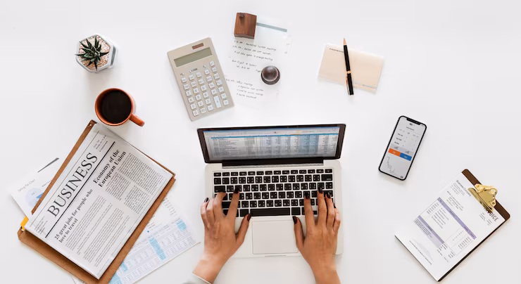 accountant in Jacksonville working on financial reports